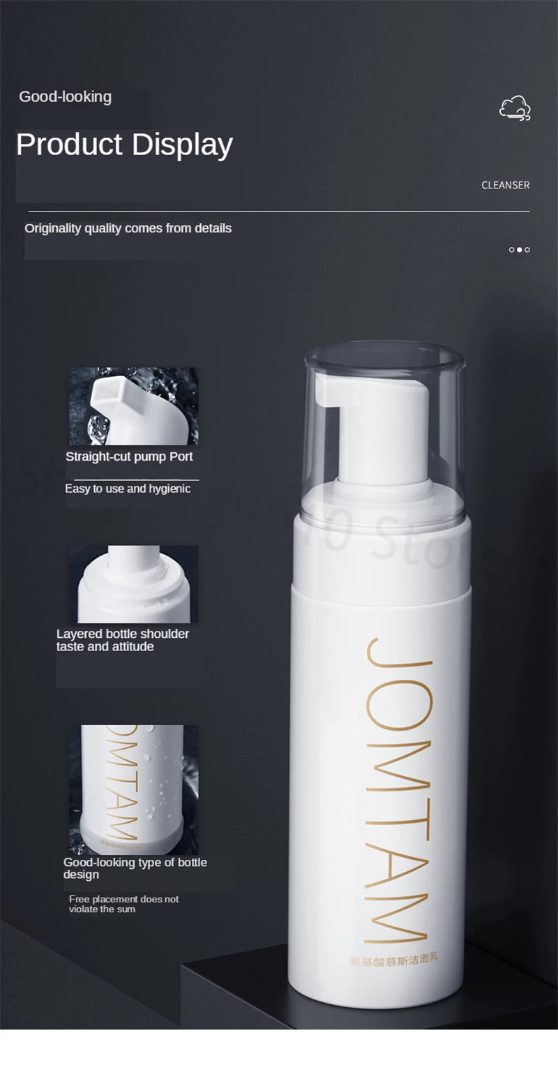 Amino Acid Facial Cleanser Face Wash Cleansing Mousse Moisturizing Oil Control Shrink Pores Makeup Remover Creamy Foam Skin Care - AMULET RING STORE