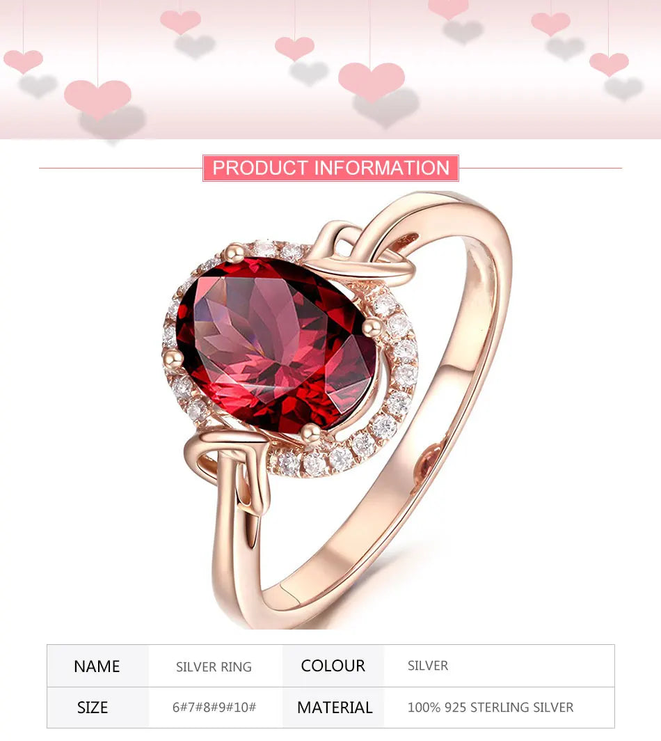 ZDADAN 925 Sterling Silver Big Oval Ruby Zircon Ring For Women Temperament Jewelry Accessories Gift