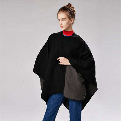 Winter Fashion Poncho Women Capes Scarf Imitation Cashmere Ladies Scarves Warm Shawls Wraps Woman Ponchos Bufanda Mujer Foulard
