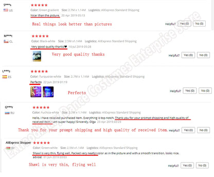 Silk Shawl For Belly Dancing Shawls Belly Dance Silk Veil Scarves Face Customized Hand Thrown Scarf Gradient 200cm 250cm 270cm