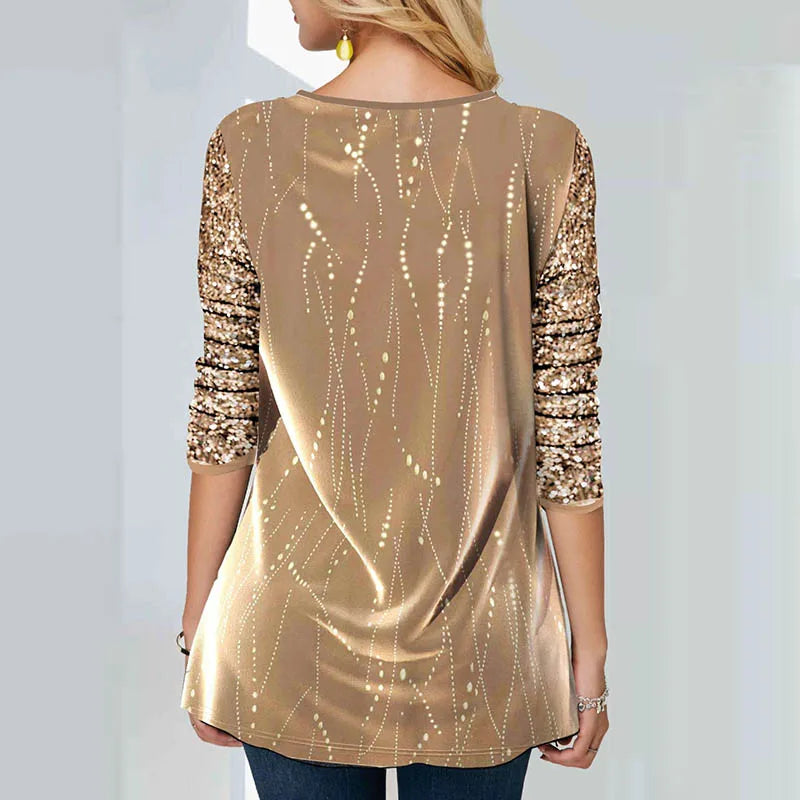 Fashion Print Women T Shirt Autumn Long-sleeved Casual O-neck Ladies Pullover Tops Vintage Floral Printed Female Office Shirts