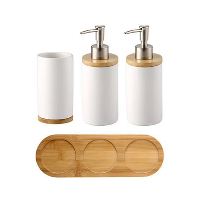 UNTIOR 3PCS Ceramic Bathroom Accessories Set Fashion Soap Dispenser Toothbrush Holder Tumbler Ceramic Household Bathroom Product - AMULET RING STORE