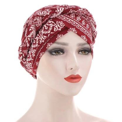 Cotton print muslim turban scarf for women islamic inner hijab caps Arab wrap head scarves femme musulman turbante mujer - AMULET RING STORE