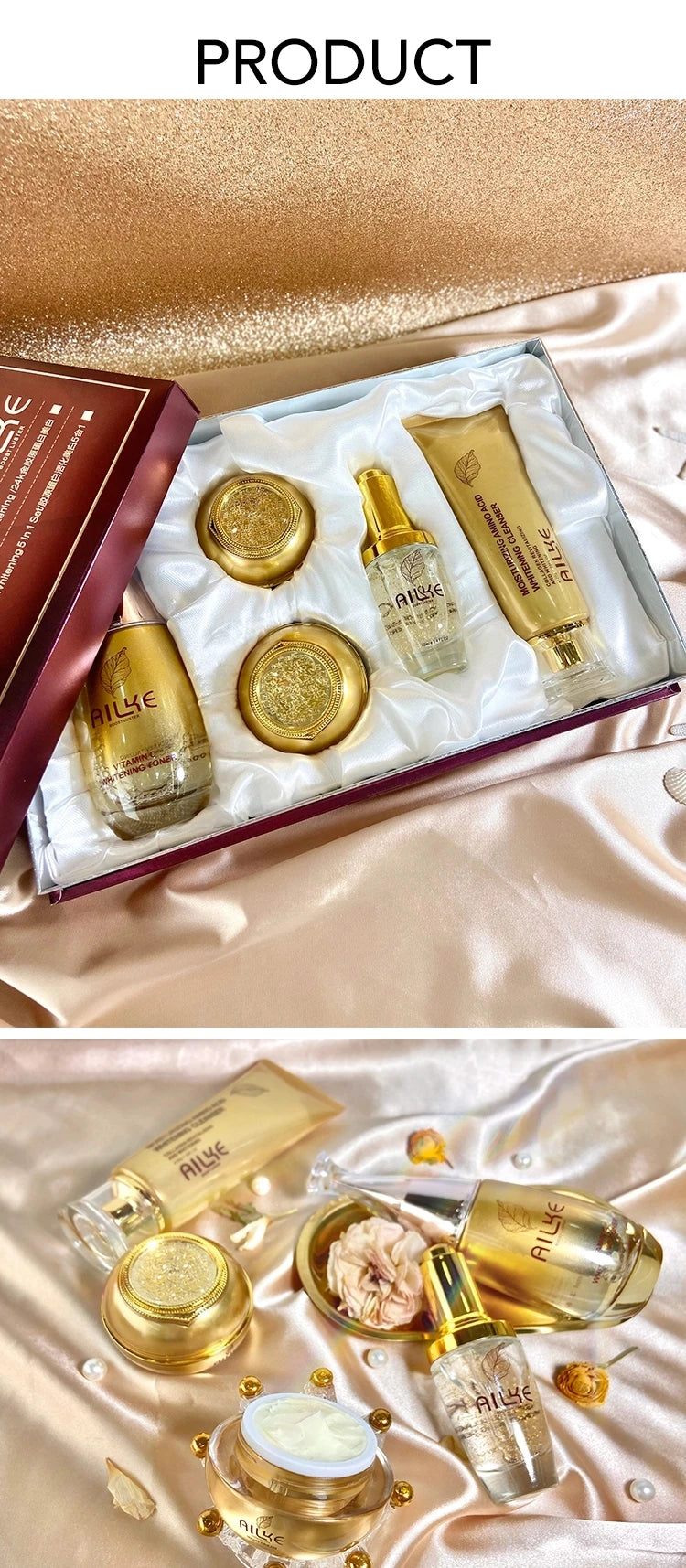 AILKE Whitening Skin Care Set, Reduce Wrinkles, Dark Spots, Anti-Aging, Women Wholesalers Beauty Cosmetics for All Skin Types - AMULET RING STORE