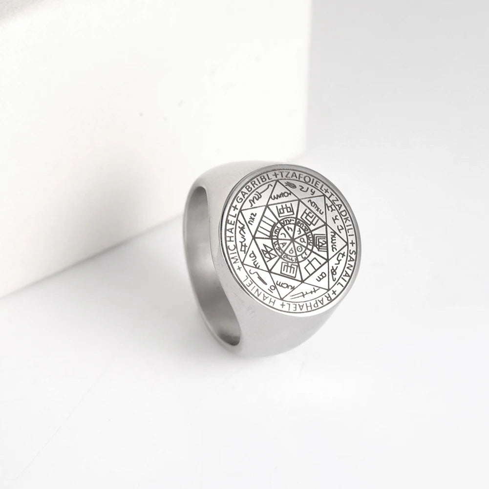 New 2025 Seal of The Seven Archangels Viking Ring Secret of Universe Rings for Men