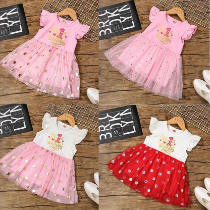 First 1st Birthday Baby dress Summer Girl Dress Cake Smash princess dress girl Clothing Tutu Infant Baby Girls dress