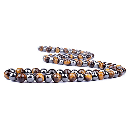 Natural Tiger Eye Stone Beads Necklaces Men Fashion Meditation Yoga Necklaces for Women New Design Handmade Reiki Prayer Jewelry