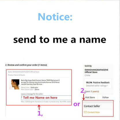 FINE4U N582 Custom Name Necklace Personalized 18K Gold Plated Nameplate Customized Jewelry Gift for Women