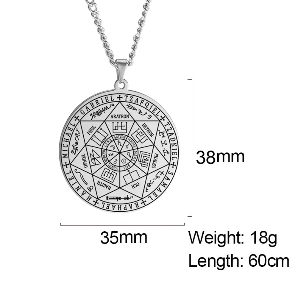 Skyrim Seal of Solomon Seven Archangel Necklace Men Women AMULET RING STORE