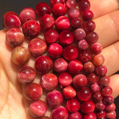 Natural Stone Multicolor Tiger Eye Round Loose Beads For Jewelry Making 4 6 8 10 12 14mm DIY Bracelet Accessories 15'' Strands - AMULET RING STORE