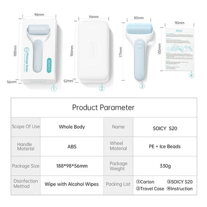 Hello Face Soicy S20 Ice Roller Cold Roller Massage Skin Roller Cooling Roller High Quality non-needle with protective box