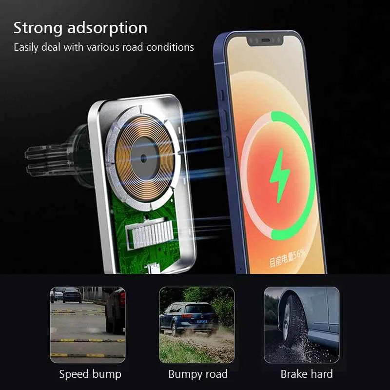 15W Magnetic Wireless Car Charger Mount Adsorbable Phone For iPhone 15 14 13 Pro Max adsorption Fast Wireless Charging Holder