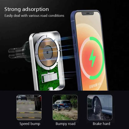 15W Magnetic Wireless Car Charger Mount Adsorbable Phone For iPhone 15 14 13 Pro Max adsorption Fast Wireless Charging Holder