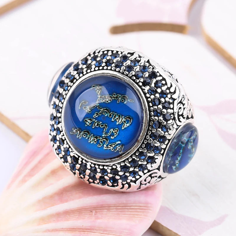 Turkish Handmade Men Lucky Stone Islamic Muslim Allah Ring AMULET RING STORE