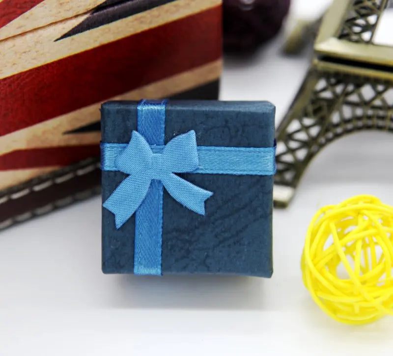 Fashion Ribbon Jewelry Box Multi Colors Ring Earrings Pendant 4x4x3cm Display Packaging Gift - AMULET RING STORE