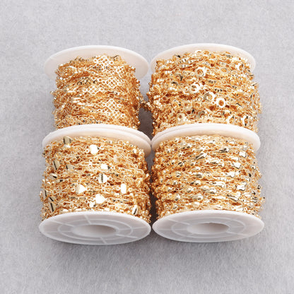 YEGUI C164,jewelry accessories,diy chain,18k gold plated,0.3microns,copper metal,diy bracelet necklace,jewelry making,1m/lot - AMULET RING STORE