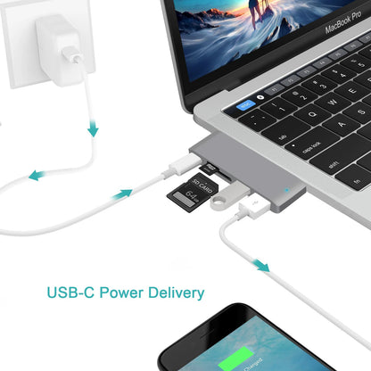 USB 3.1 Type-C Hub to HDMI Adapter 4K Thunderbolt 3 USB C Hub 3.0 TF SD Reader Slot PD For MacBook Air 13 15 Pro 14 M4 M3 M2 M1