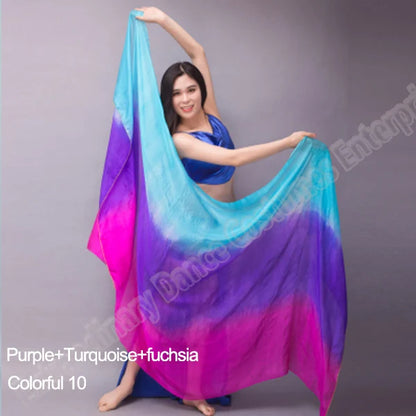 Silk Shawl For Belly Dancing Shawls Belly Dance Silk Veil Scarves Face Customized Hand Thrown Scarf Gradient 200cm 250cm 270cm