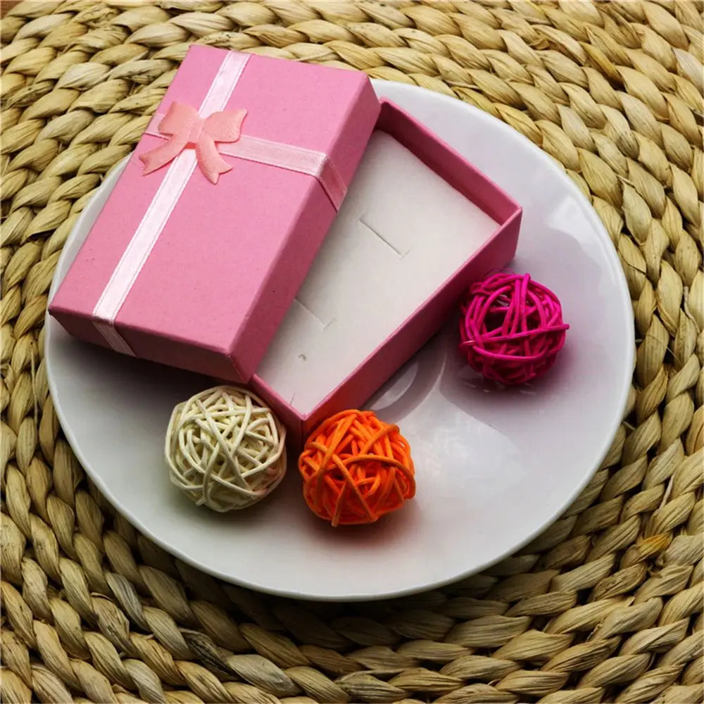 Fashion Bow Jewelry Box Bracelets Ring Earrings Necklace Pendant Storage Box Square Jewelry Display Cases Gift Packaging Box - AMULET RING STORE