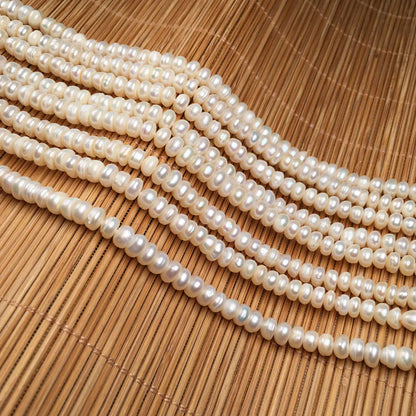 Natural Freshwater Pearl Beading Flat Shape Isolation Bead Punch Loose Beads for Jewelry Making DIY Necklace Bracelet Accessorie - AMULET RING STORE
