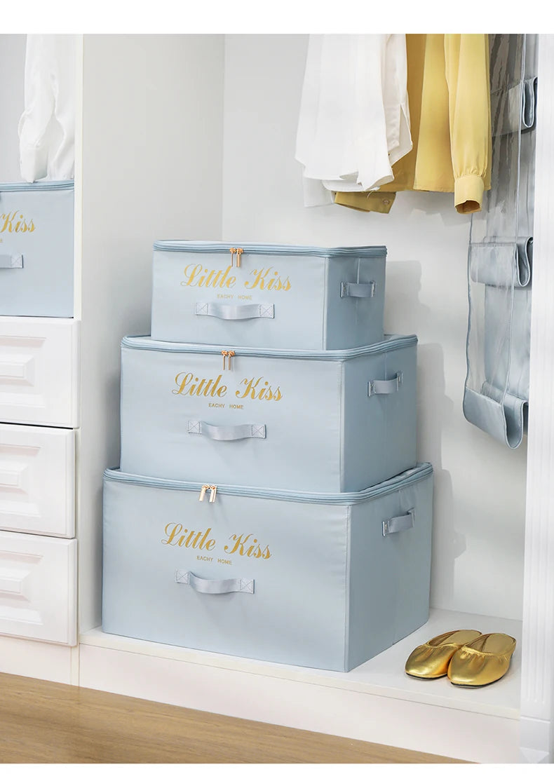 Foldable Storage Box Clothing Quilt Organizer Fabric Caja Organizadora Clothes Container Closet Home Organizer Large Capacity - AMULET RING STORE