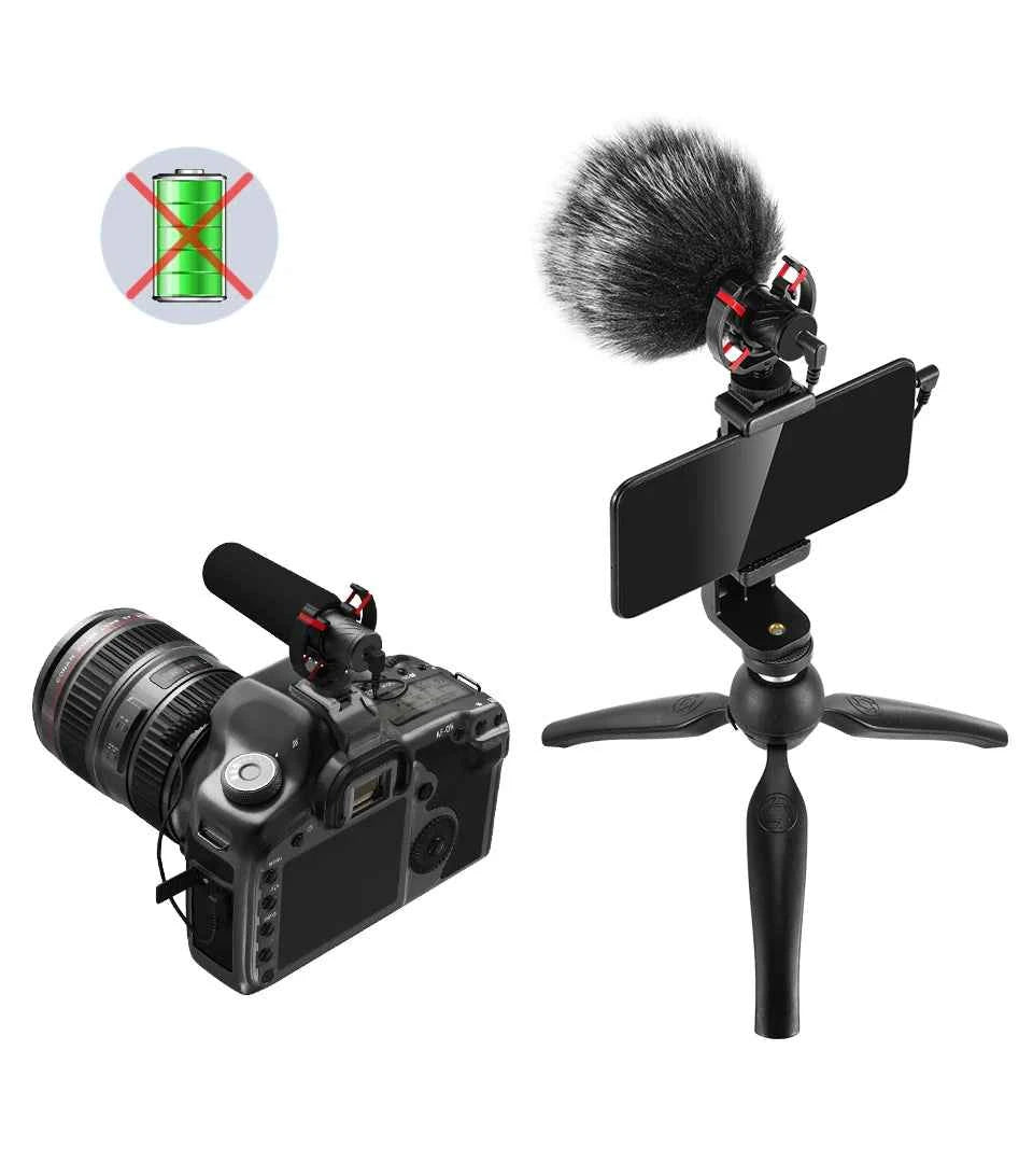 MAMEN Professional DSLR Camera Microphone Shotgun Microfone Cardioid Pickup for Canon Nikon Sony Mobile Phone Vlog Recording