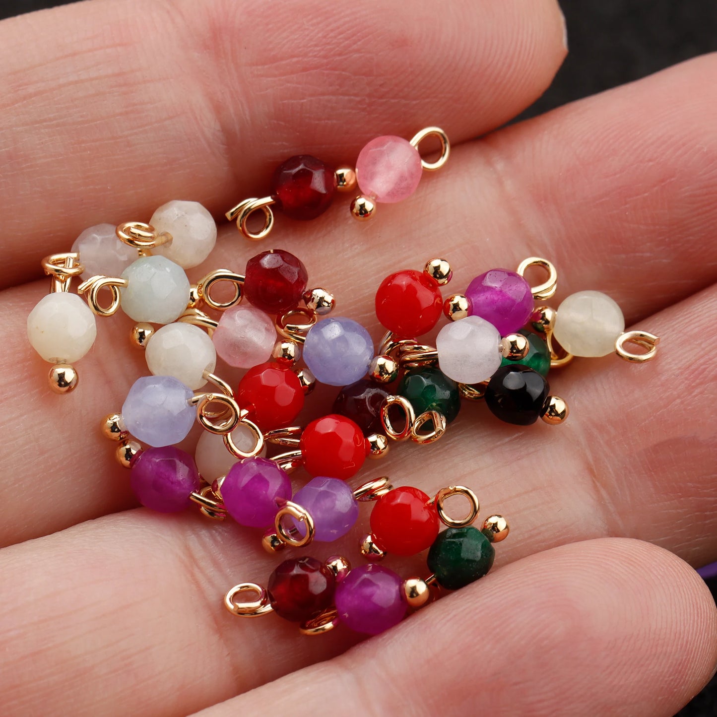 GUFEATHER,50pcs/lot,M899,jewelry accessories,18k gold plated,copper metal,natural stone,hand made,diy earrings,jewelry making - AMULET RING STORE