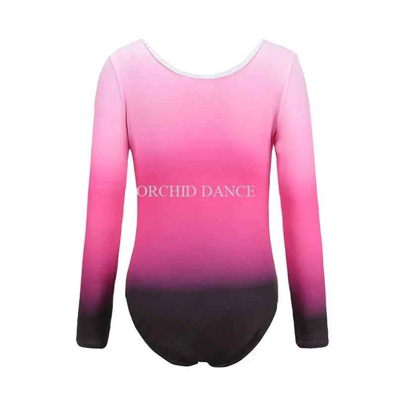 Hot Sale Cheap Kids Girls Child Pink Blue Purple Rhinestones Long Sleeve Leotards Gymnastics for sale