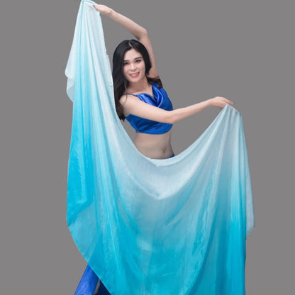 Silk Shawl For Belly Dancing Shawls Belly Dance Silk Veil Scarves Face Customized Hand Thrown Scarf Gradient 200cm 250cm 270cm