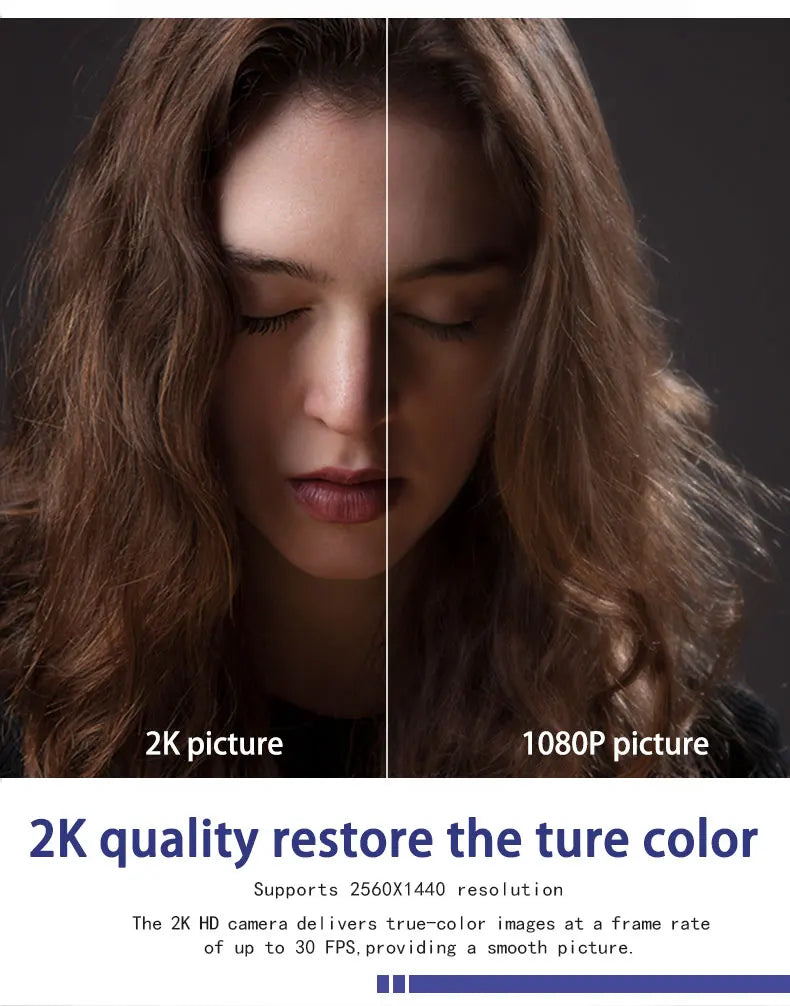 Webcam 2K Full HD 1080P Web Camera Autofocus With Microphone USB Web Cam For PC Computer Mac Laptop Desktop YouTube Webcamera