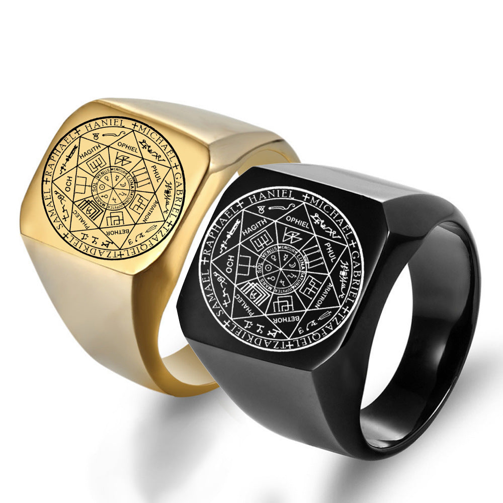 The Seals of the Seven Archangels Protection Amulet Seal Solomon Kabbalah Ring AMULET RING STORE