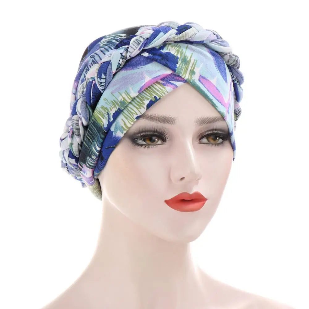Cotton print muslim turban scarf for women islamic inner hijab caps Arab wrap head scarves femme musulman turbante mujer - AMULET RING STORE