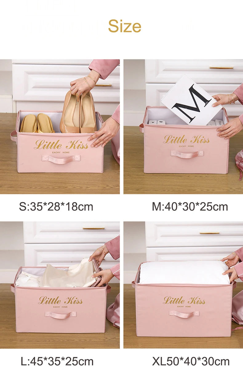 Foldable Storage Box Clothing Quilt Organizer Fabric Caja Organizadora Clothes Container Closet Home Organizer Large Capacity - AMULET RING STORE