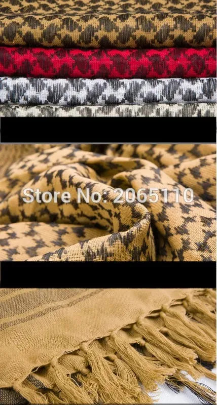 Hot sale Arab Keffiyeh Shemagh Scarf Cotton Winter Shawl Neck Warmer Cover Head Wrap Windproof Tactical Camping Scarf Men Women - AMULET RING STORE