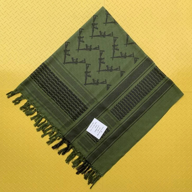 Military Shemagh Tactical Desert Scarf Shemagh Scarf Men Neck Head Wraps for Men Cotton Keffiyeh Arab Wrap with Tassel - AMULET RING STORE