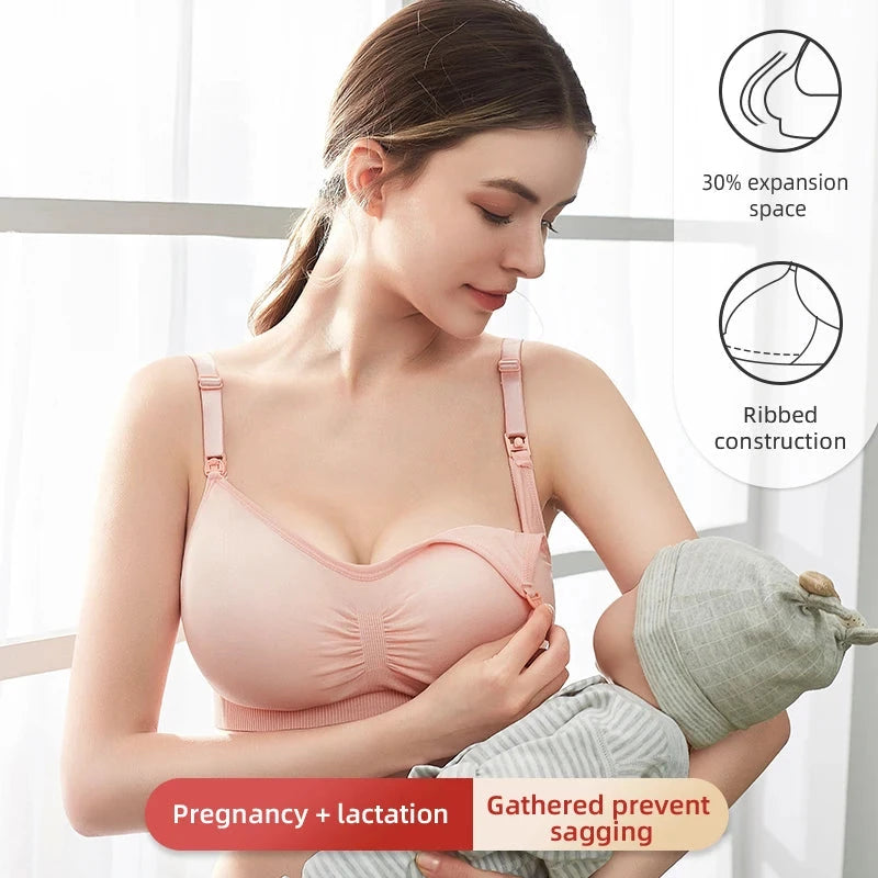 High Quality Plus Size Nursing Bra Breathable Women Breastfeeding Underwear Seamless Maternity Bra Push Up - AMULET RING STORE