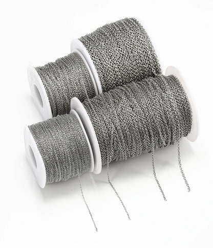 10 m/roll Stainless Steel Cable Chain 1.2 1.5 2.0 2.5 mm O Link Bulk Necklace Chain for DIY Jewelry Making Bracelet Accessories - AMULET RING STORE