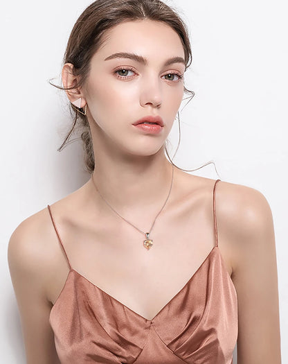 ORSA JEWELS 925 Sterling Silver 12 Color Heart Shaped Birthstone Pendant Necklace Woman Girl's Lucky Birthday Jewelry Gift APN02