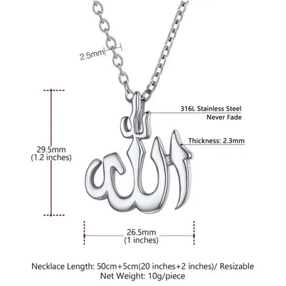 2025 Muslim Rune Pendant Necklace Men's Women's Amulet Pendant