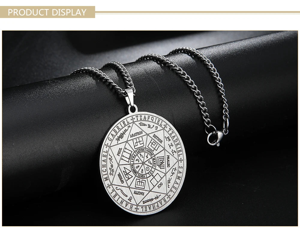 Skyrim Seal of Solomon Seven Archangel Necklace Men Women AMULET RING STORE