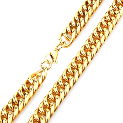 Heavy 16/20mm Gold Color Cuban Curb Link Chain Stainless Steel Necklace Mens Gift Custom Size 7-40inch - AMULET RING STORE