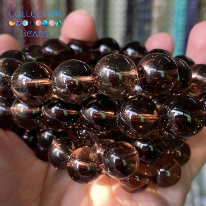 Natural Smoky Quartzs Loose Round Beads For Jewelry Making 6-12 MM DIY Bracelets Accessories 15" Wholesale