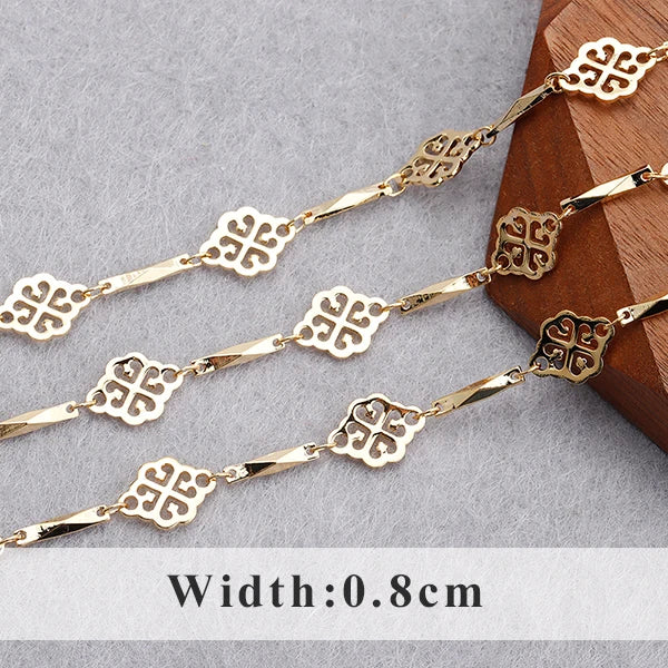 YEGUI C164,jewelry accessories,diy chain,18k gold plated,0.3microns,copper metal,diy bracelet necklace,jewelry making,1m/lot - AMULET RING STORE