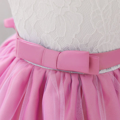 Newborn Long Sleeve Baby Girl Dresses Party Wedding Girl Lace Big Bow Dresses Infant Girl 1st Birthday Princess Baptism Dress