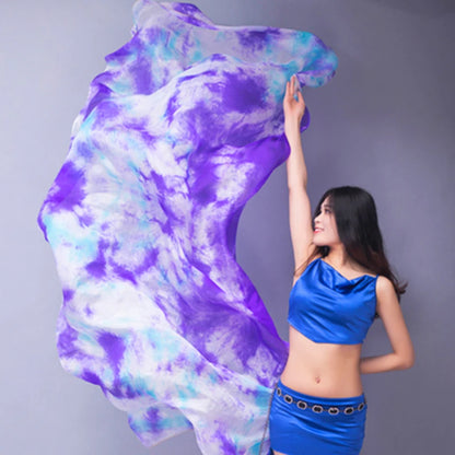 Silk Shawl For Belly Dancing Shawls Belly Dance Silk Veil Scarves Face Customized Hand Thrown Scarf Gradient 200cm 250cm 270cm