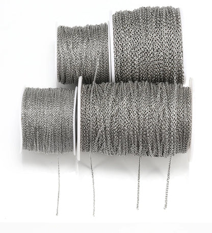 10 m/roll Stainless Steel Cable Chain 1.2 1.5 2.0 2.5 mm O Link Bulk Necklace Chain for DIY Jewelry Making Bracelet Accessories - AMULET RING STORE