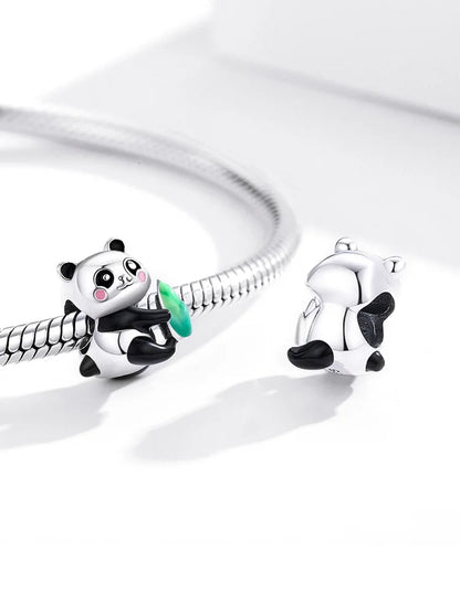 BAMOER 925 Sterling Silver Green Warbler Pendant Colorful CZ Bird Animal Charms Fit Charm Bracelets Bangles DIY Jewelry SCC991 - AMULET RING STORE