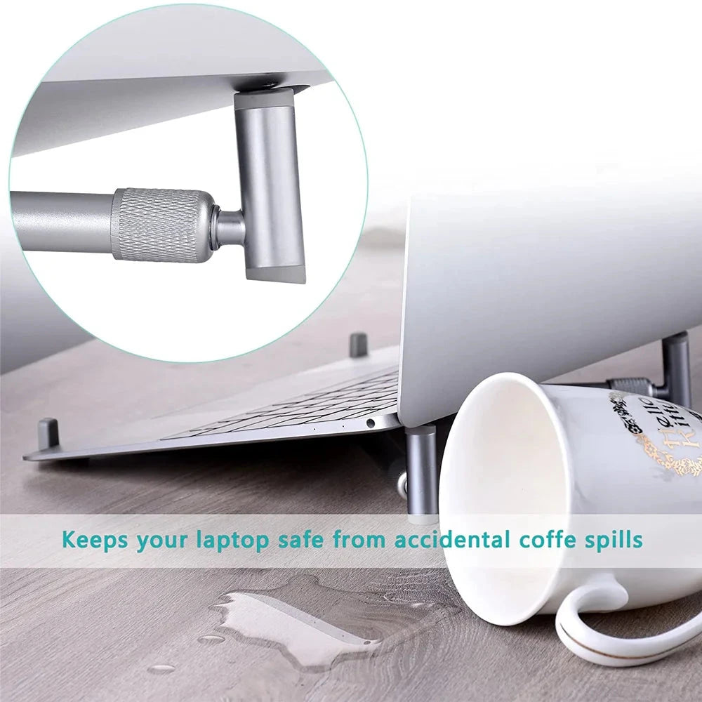 Portable Laptop Stand Aluminum Alloy Holder Foldable Universal Notebook PC Riser Support for Macbook Pro Android 12~17in Laptop - AMULET RING STORE