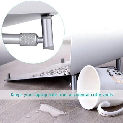 Portable Laptop Stand Aluminum Alloy Holder Foldable Universal Notebook PC Riser Support for Macbook Pro Android 12~17in Laptop - AMULET RING STORE
