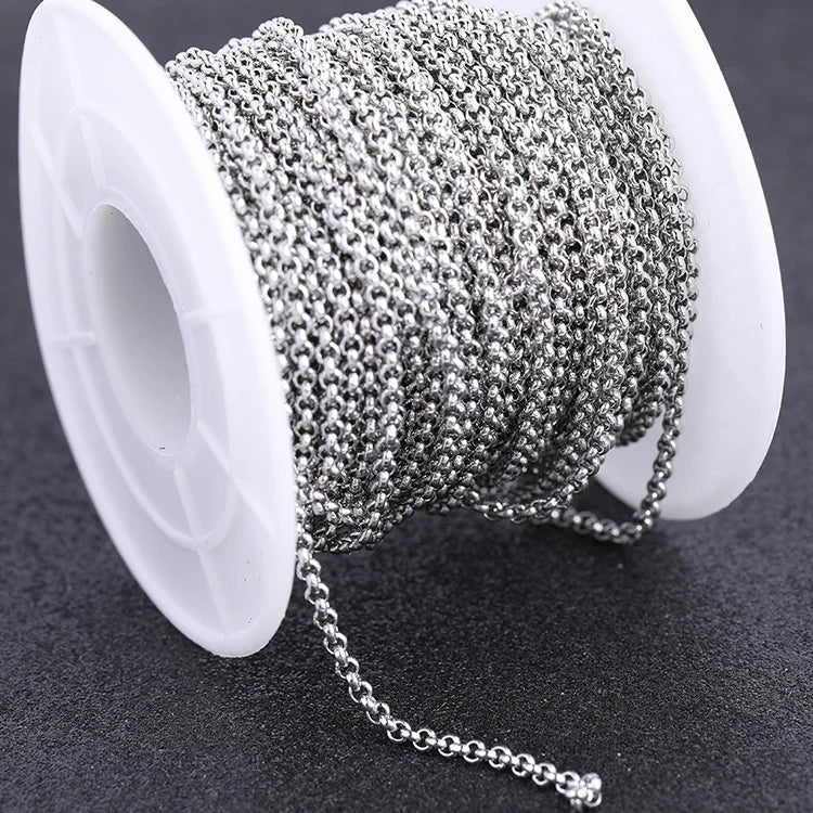 reidgaller 10meteres/roll rose gold plated stainless steel metal necklace chains for jewelry making diy bracelet accessories - AMULET RING STORE